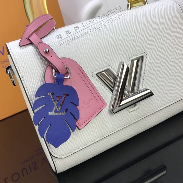 LV包 lv新款女包 M50282 黑樹葉手袋 Twist中號手袋 LV白色手提女包 LV單肩斜挎包  ydh3377